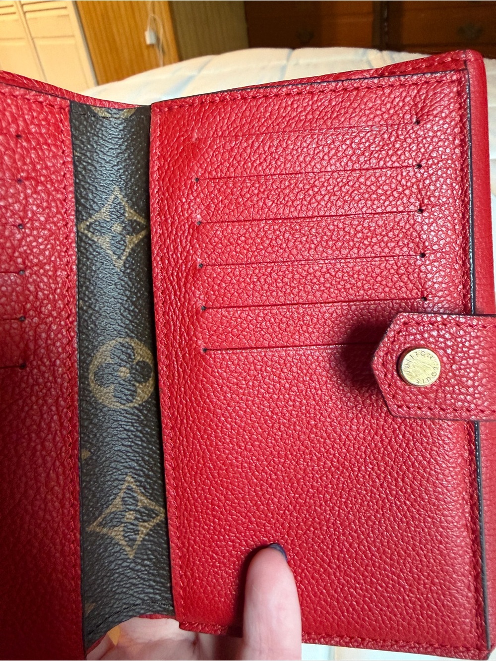 Louis Vuitton Pallas Red & Monogram Wallet - Picture 8 of 10